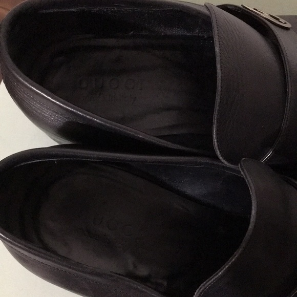 Gucci Black Leather Slip On Dress Loafers - Picture 5 of 10